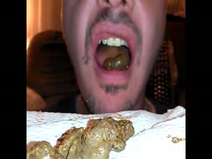 A scatto guy eating his own excrement